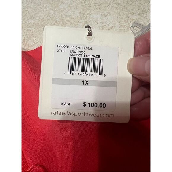 Rafaella Sleeveless embroidered coral dress Sz 1X NWT - Picture 5 of 8